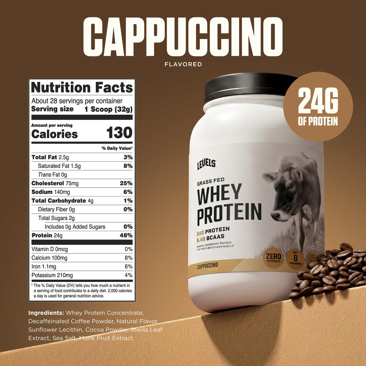 Levels 100% Grass Fed Whey Protein Concentrate