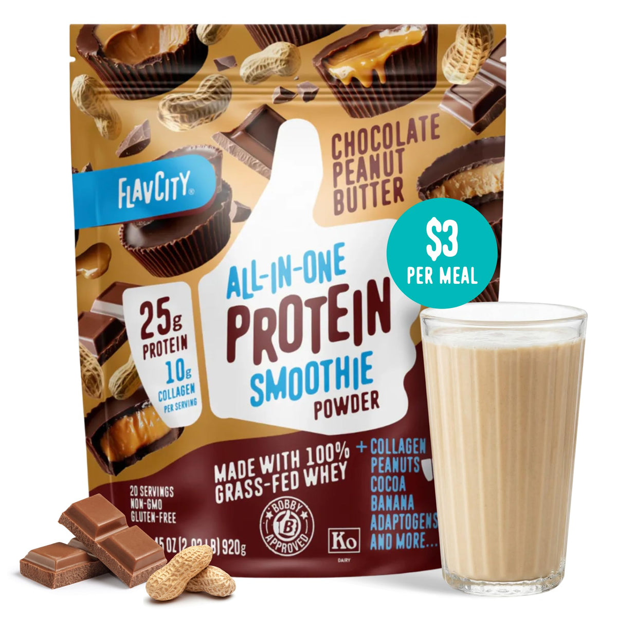 FlavCity Grass Fed Whey Protein Powder