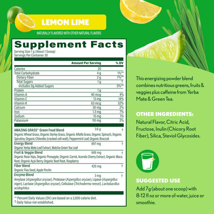 Super Greens Energy Powder with Yerba Mate & Green Tea