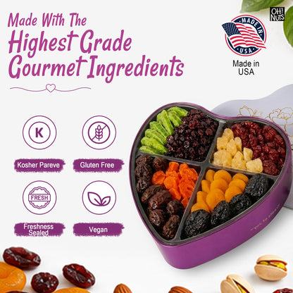 Gourmet Dried Fruit & Nut Gift Tin – Healthy Snack Assortment