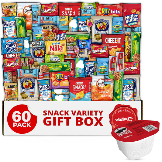 Snack Variety Gift Box – 60 Count Care Package Assortment