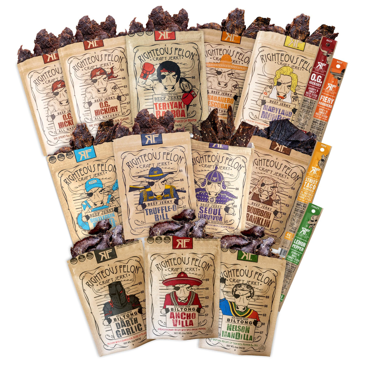 Righteous Felon Beef Jerky Snack, Gluten Free, High Protein, Low Calorie