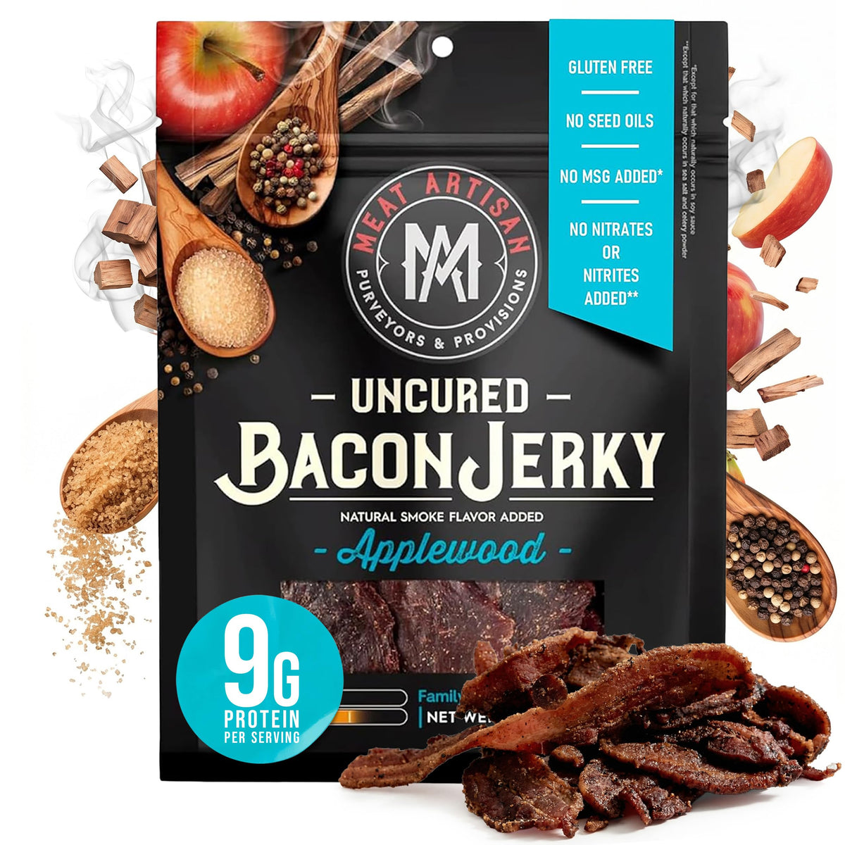 Meat Artisan Uncured Bacon Jerky | Premium Uncured Bacon | Gifts for Men