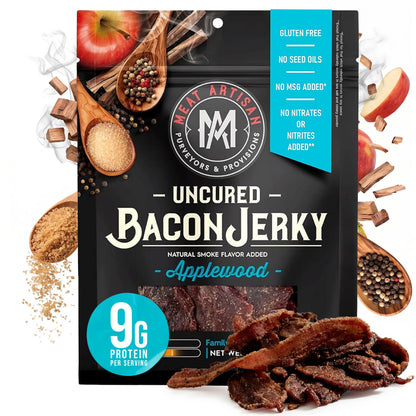 Meat Artisan Uncured Bacon Jerky | Premium Uncured Bacon | Gifts for Men