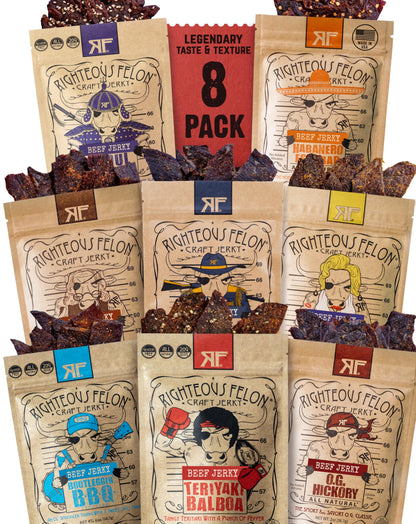 Righteous Felon Beef Jerky Snack, Gluten Free, High Protein, Low Calorie