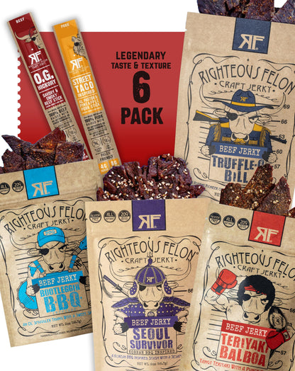 Righteous Felon Beef Jerky Snack, Gluten Free, High Protein, Low Calorie